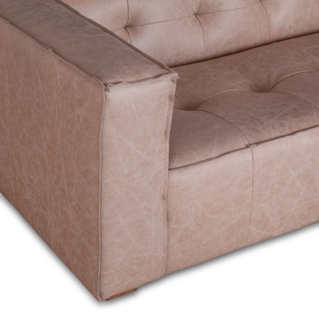 Milano 106" Sofa in Vintage Cream Top Grain Leather from Home Trends & Design - Luna Furniture