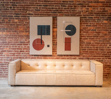Milano 106" Sofa in Vintage Cream Top Grain Leather from Home Trends & Design - Luna Furniture