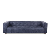Milano 106" Sofa in Italian Blue Top Grain Leather from Home Trends & Design - Luna Furniture