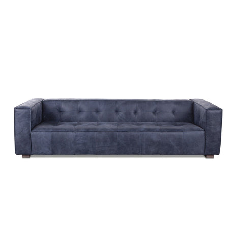 Milano 106" Sofa in Italian Blue Top Grain Leather from Home Trends & Design - Luna Furniture