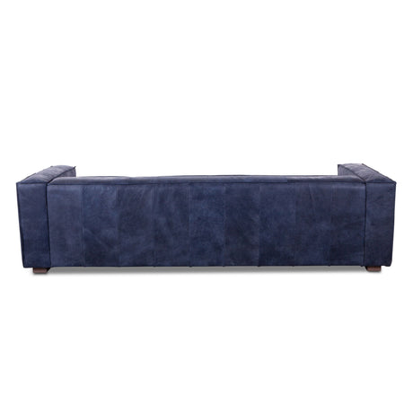 Milano 106" Sofa in Italian Blue Top Grain Leather from Home Trends & Design - Luna Furniture
