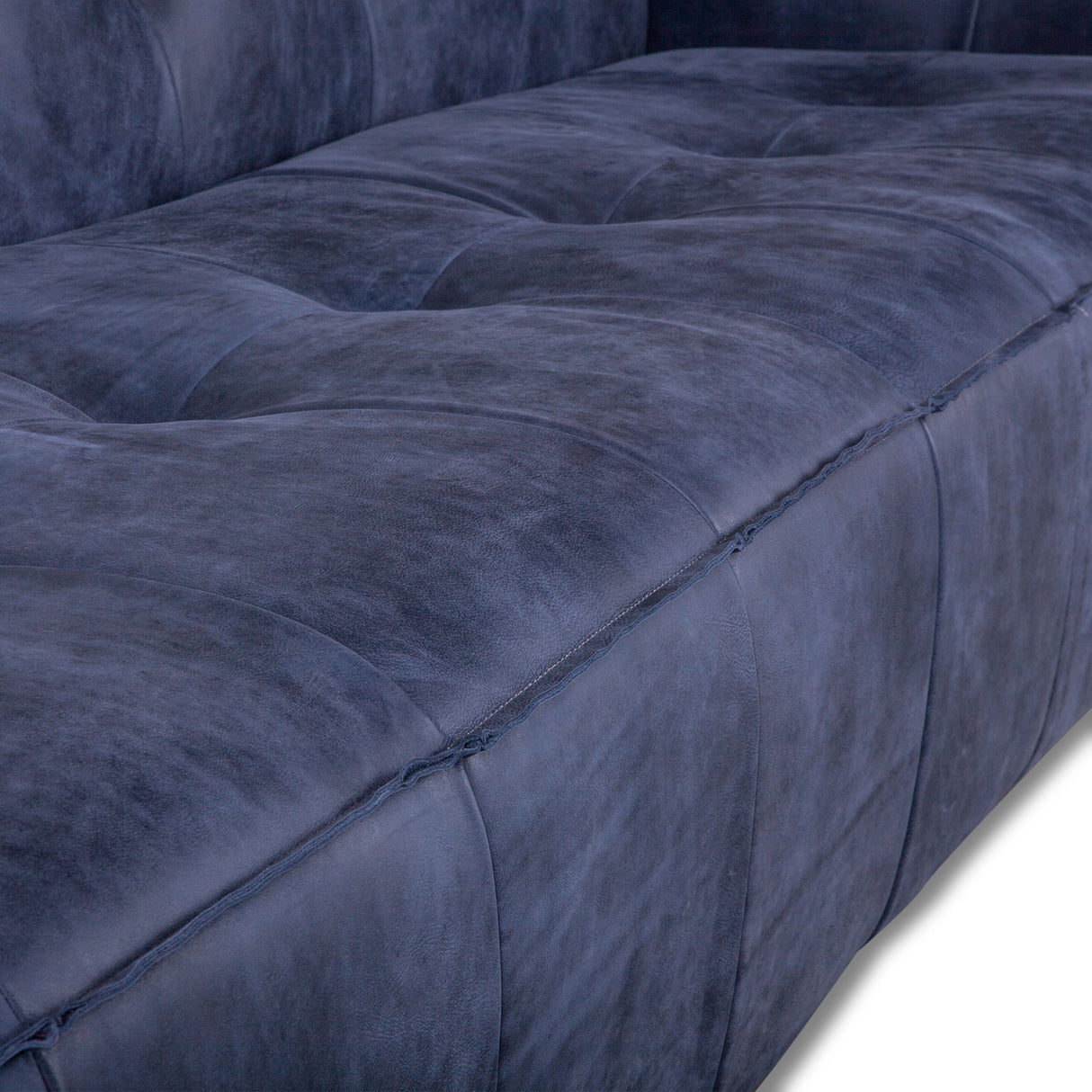 Milano 106" Sofa in Italian Blue Top Grain Leather from Home Trends & Design - Luna Furniture