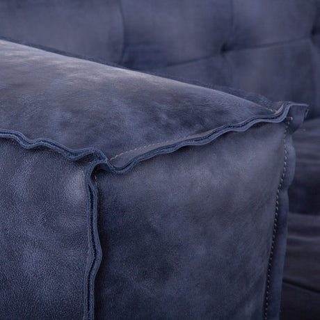 Milano 106" Sofa in Italian Blue Top Grain Leather from Home Trends & Design - Luna Furniture