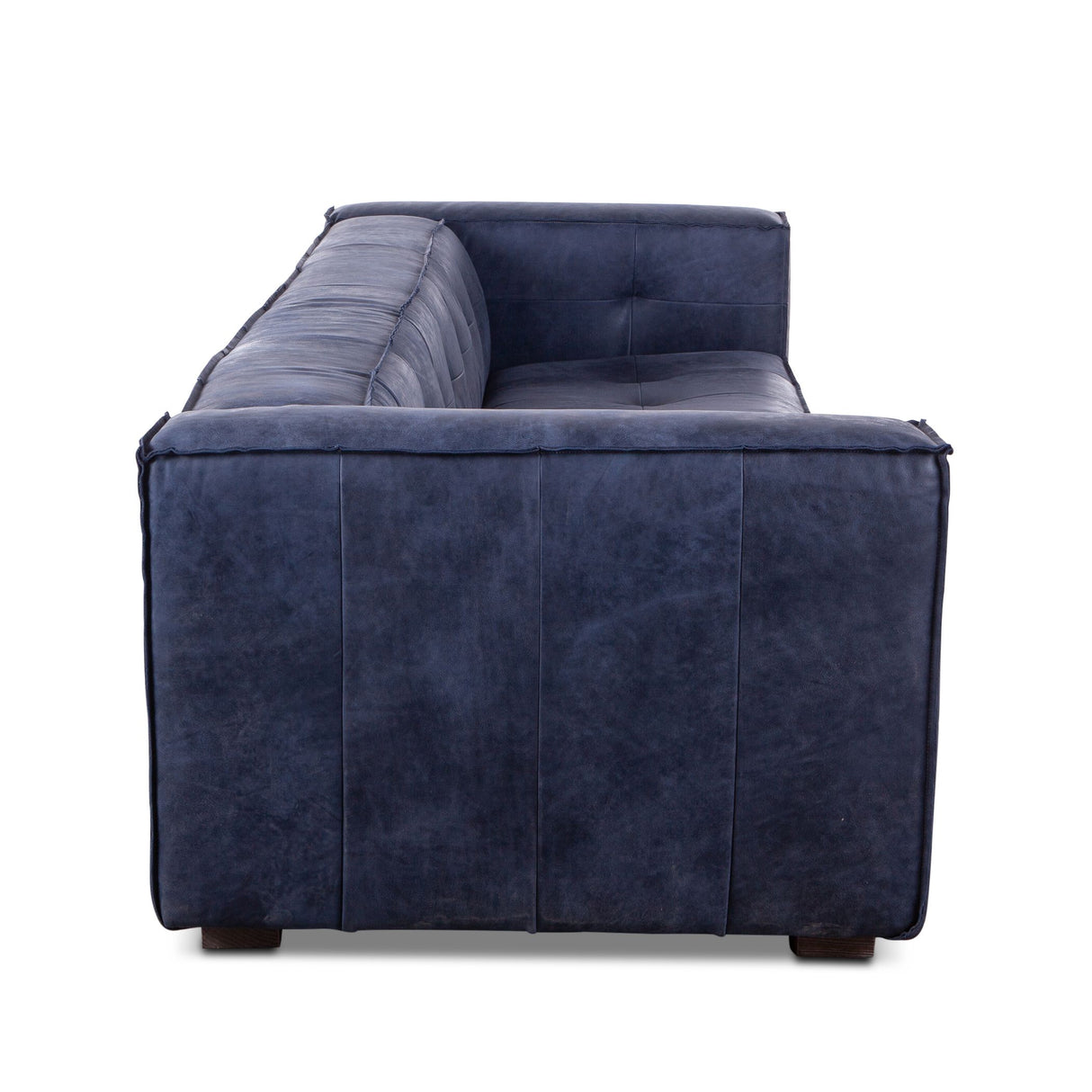 Milano 106" Sofa in Italian Blue Top Grain Leather from Home Trends & Design - Luna Furniture