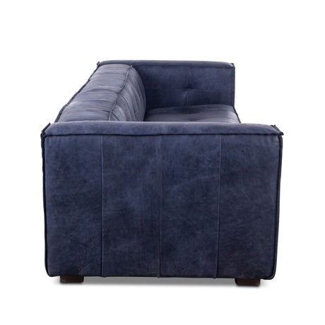 Milano 106" Sofa in Italian Blue Top Grain Leather from Home Trends & Design - Luna Furniture