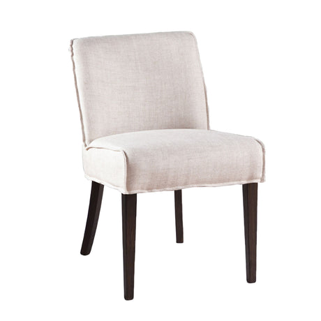 Buddy 20" Dining Chair in Beige Linen with Dark Legs, Set of 2 from Home Trends & Design - Luna Furniture