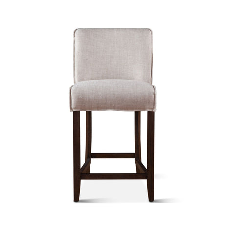 Buddy 20" Counter Chair in Beige Linen with Dark Legs from Home Trends & Design - Luna Furniture