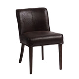 Buddy 20" Dining Chair in Dark Brown Leather with Matte Brown Legs, Set of 2 from Home Trends & Design - Luna Furniture