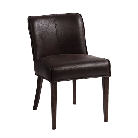 Buddy 20" Dining Chair in Dark Brown Leather with Matte Brown Legs, Set of 2 from Home Trends & Design - Luna Furniture