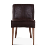 Buddy 20" Dining Chair in Dark Brown Leather with Natural Legs, Set of 2 from Home Trends & Design - Luna Furniture