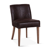 Buddy 20" Dining Chair in Dark Brown Leather with Natural Legs, Set of 2 from Home Trends & Design - Luna Furniture