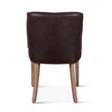 Buddy 20" Dining Chair in Dark Brown Leather with Natural Legs, Set of 2 from Home Trends & Design - Luna Furniture