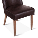 Buddy 20" Dining Chair in Dark Brown Leather with Natural Legs, Set of 2 from Home Trends & Design - Luna Furniture
