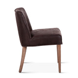Buddy 20" Dining Chair in Dark Brown Leather with Natural Legs, Set of 2 from Home Trends & Design - Luna Furniture