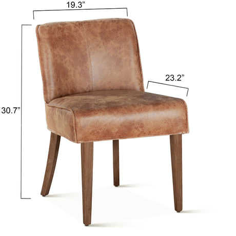 Buddy 20" Dining Chair in Tan Leather with Natural Legs from Home Trends & Design - Luna Furniture
