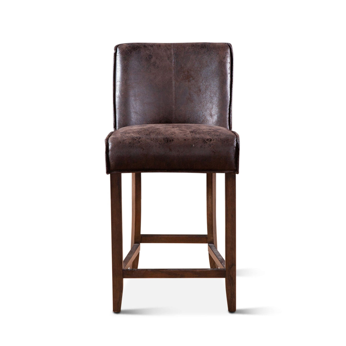 Buddy 20" Counter Chair in Dark Brown Leather with Matte Brown Legs from Home Trends & Design - Luna Furniture