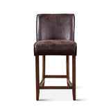 Buddy 20" Counter Chair in Dark Brown Leather with Matte Brown Legs from Home Trends & Design - Luna Furniture