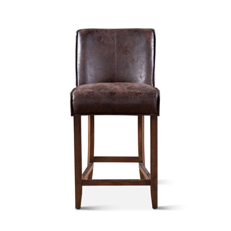 Buddy 20" Counter Chair in Dark Brown Leather with Matte Brown Legs from Home Trends & Design - Luna Furniture