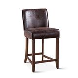 Buddy 20" Counter Chair in Dark Brown Leather with Matte Brown Legs from Home Trends & Design - Luna Furniture