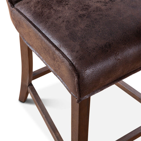 Buddy 20" Counter Chair in Dark Brown Leather with Matte Brown Legs from Home Trends & Design - Luna Furniture
