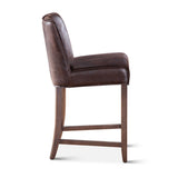 Buddy 20" Counter Chair in Dark Brown Leather with Matte Brown Legs from Home Trends & Design - Luna Furniture