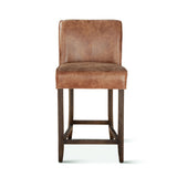 Buddy 20" Counter Chair in Tan Leather with Matte Brown Legs from Home Trends & Design - Luna Furniture