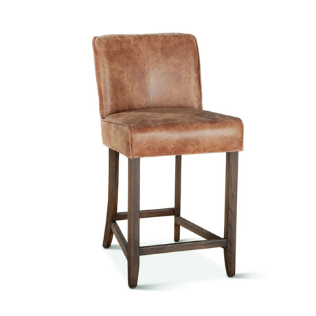 Buddy 20" Counter Chair in Tan Leather with Matte Brown Legs from Home Trends & Design - Luna Furniture