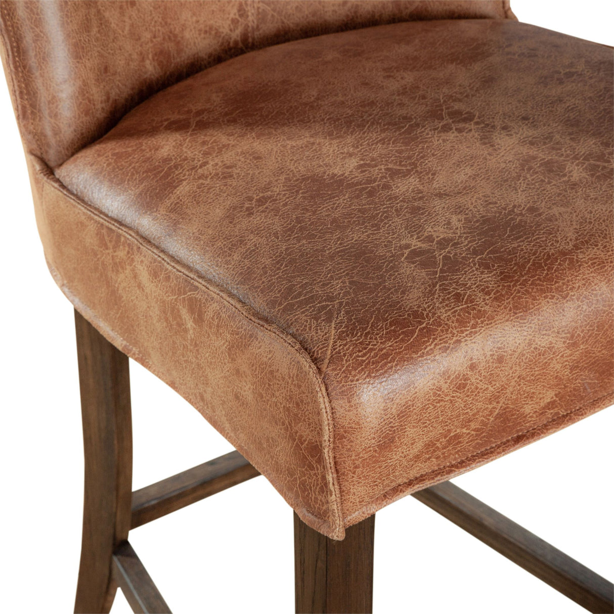 Buddy 20" Counter Chair in Tan Leather with Matte Brown Legs from Home Trends & Design - Luna Furniture
