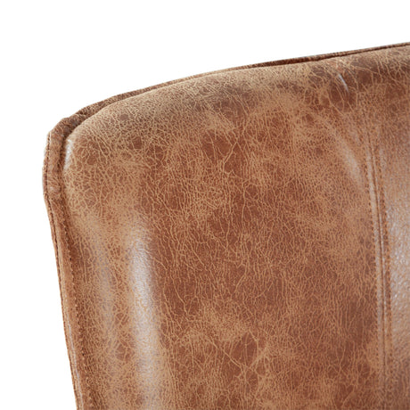 Buddy 20" Counter Chair in Tan Leather with Matte Brown Legs from Home Trends & Design - Luna Furniture