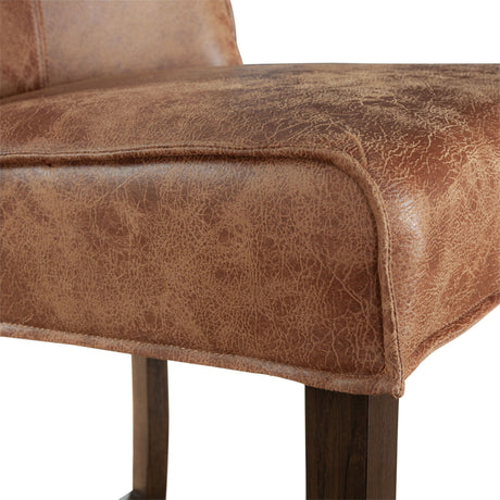 Buddy 20" Counter Chair in Tan Leather with Matte Brown Legs from Home Trends & Design - Luna Furniture