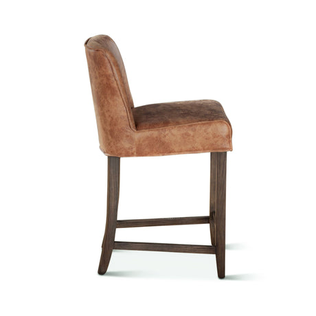 Buddy 20" Counter Chair in Tan Leather with Matte Brown Legs from Home Trends & Design - Luna Furniture