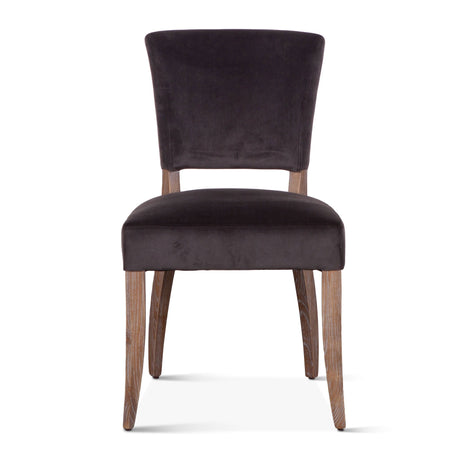 Mindy 21" Dining Chair in Asphalt Velvet with Napoleon Legs, Set of 2 from Home Trends & Design - Luna Furniture