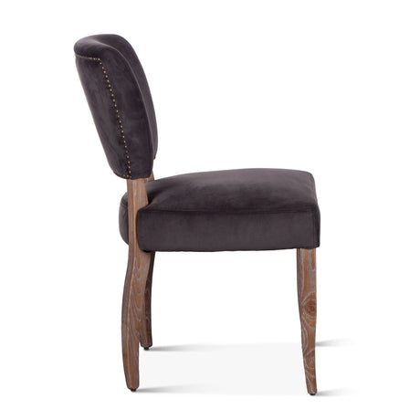 Mindy 21" Dining Chair in Asphalt Velvet with Napoleon Legs, Set of 2 from Home Trends & Design - Luna Furniture