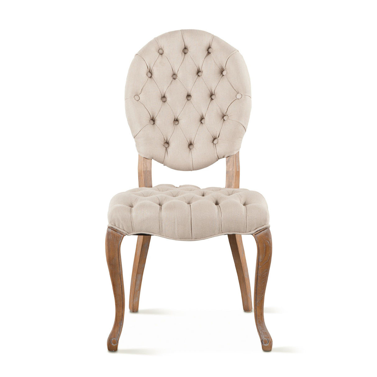 Penelope 21" Dining Chair in Beige Linen with Napoleon Legs, Set of 2 from Home Trends & Design - Luna Furniture