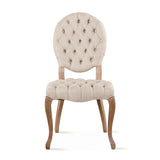 Penelope 21" Dining Chair in Beige Linen with Napoleon Legs, Set of 2 from Home Trends & Design - Luna Furniture