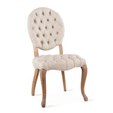 Penelope 21" Dining Chair in Beige Linen with Napoleon Legs, Set of 2 from Home Trends & Design - Luna Furniture