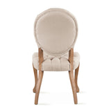 Penelope 21" Dining Chair in Beige Linen with Napoleon Legs, Set of 2 from Home Trends & Design - Luna Furniture