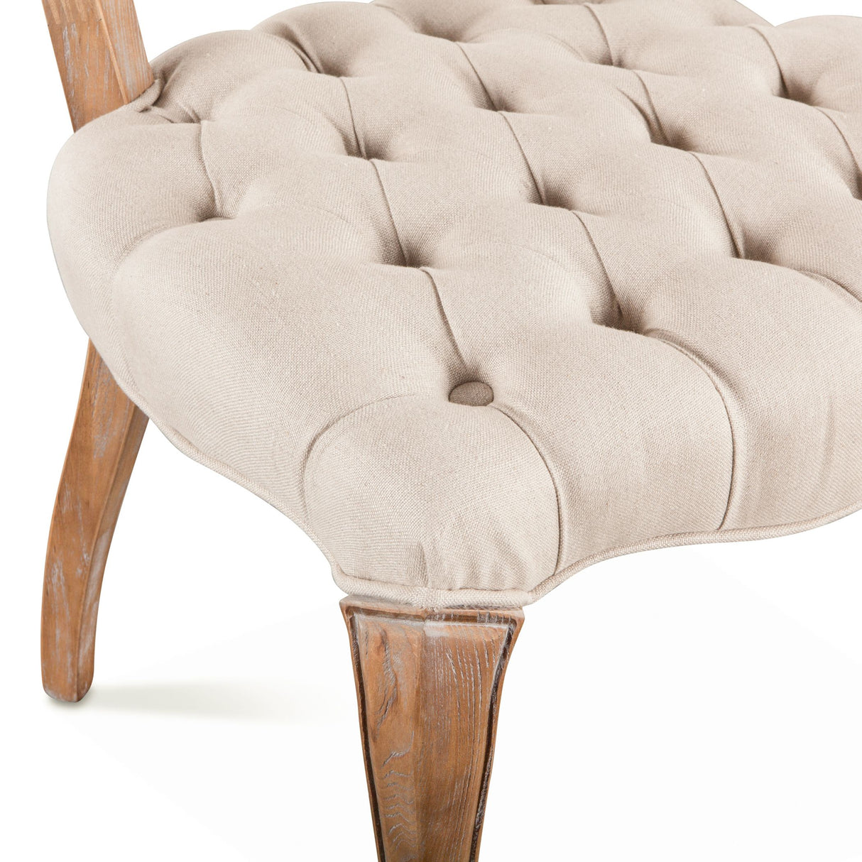 Penelope 21" Dining Chair in Beige Linen with Napoleon Legs, Set of 2 from Home Trends & Design - Luna Furniture