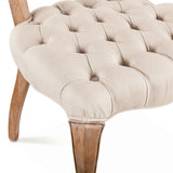 Penelope 21" Dining Chair in Beige Linen with Napoleon Legs, Set of 2 from Home Trends & Design - Luna Furniture
