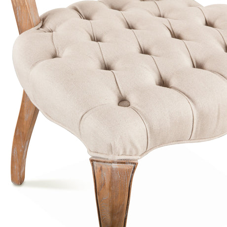 Penelope 21" Dining Chair in Beige Linen with Napoleon Legs, Set of 2 from Home Trends & Design - Luna Furniture
