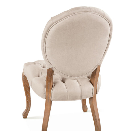 Penelope 21" Dining Chair in Beige Linen with Napoleon Legs, Set of 2 from Home Trends & Design - Luna Furniture