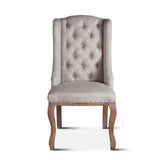 Satine 25" Dining Chair in Off White Linen with Napoleon Legs from Home Trends & Design - Luna Furniture