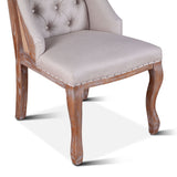 Satine 25" Dining Chair in Off White Linen with Napoleon Legs from Home Trends & Design - Luna Furniture