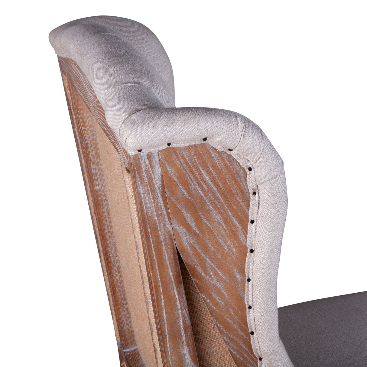 Satine 25" Dining Chair in Off White Linen with Napoleon Legs from Home Trends & Design - Luna Furniture