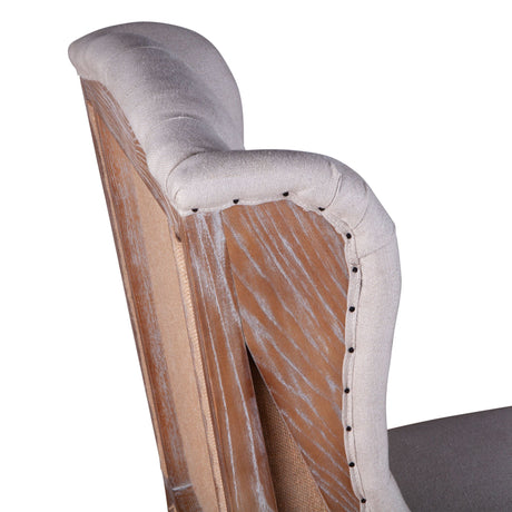 Satine 25" Dining Chair in Off White Linen with Napoleon Legs from Home Trends & Design - Luna Furniture