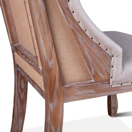 Satine 25" Dining Chair in Off White Linen with Napoleon Legs from Home Trends & Design - Luna Furniture