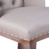 Satine 25" Dining Chair in Off White Linen with Napoleon Legs from Home Trends & Design - Luna Furniture