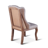Satine 25" Dining Chair in Off White Linen with Napoleon Legs from Home Trends & Design - Luna Furniture
