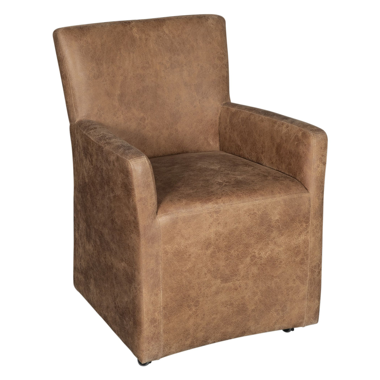 Peabody 25" Wheeled Armchair in Tan Leather from Home Trends & Design - Luna Furniture