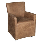 Peabody 25" Wheeled Armchair in Tan Leather from Home Trends & Design - Luna Furniture